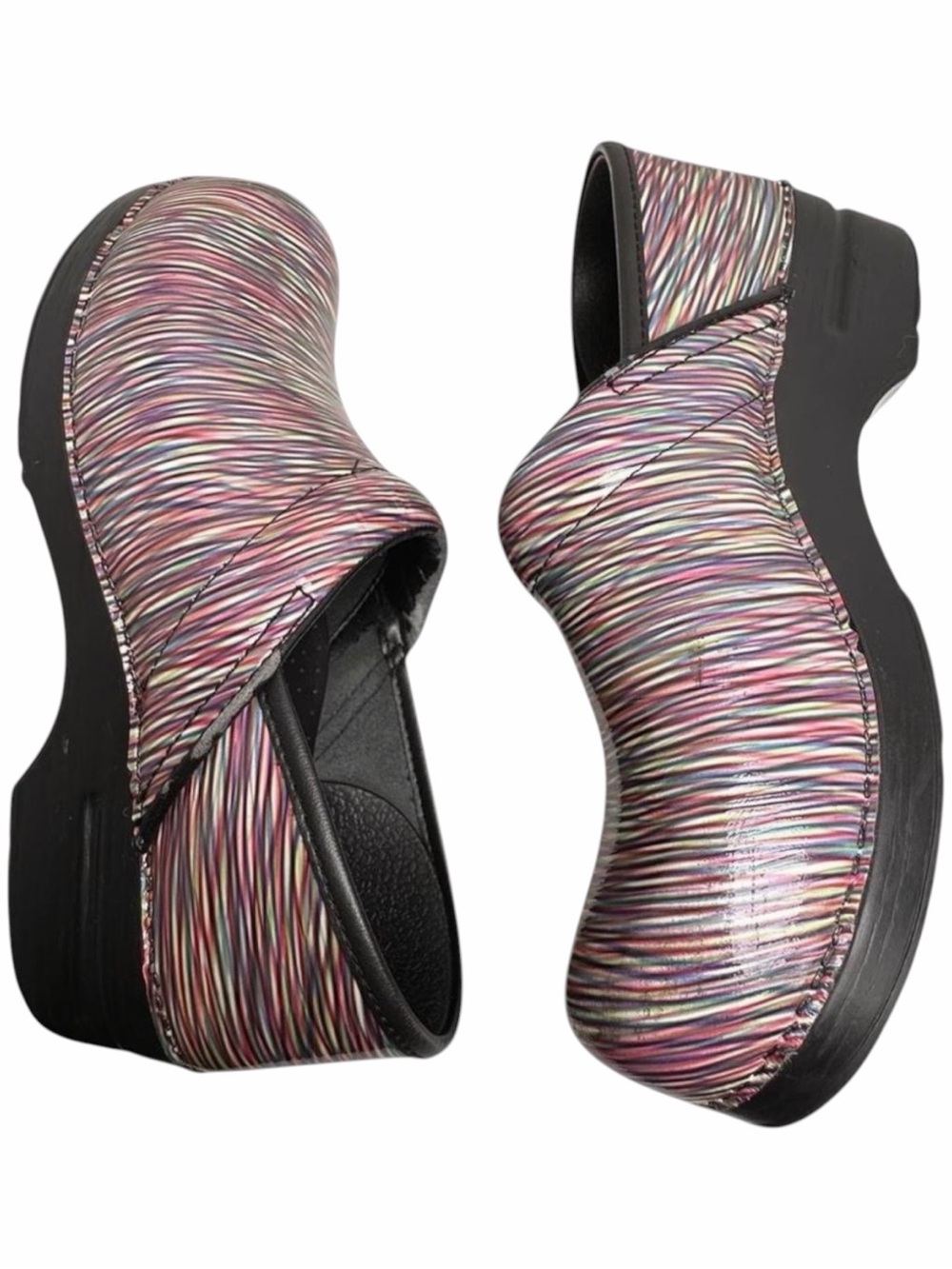 Dansko Professional Pastel Yarn Patent Leather Clogs EU 41 US 10.5–11